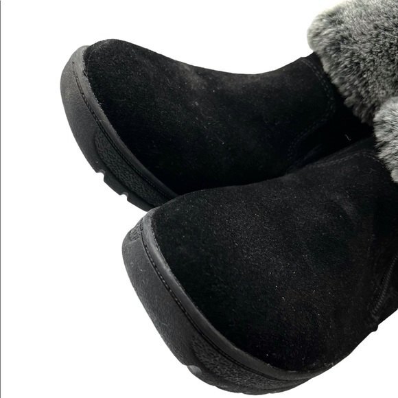KHOMBU Jessica Winter Boots Women’s Size 7M Black Suede Faux Fur Water Repellent - Picture 7 of 12